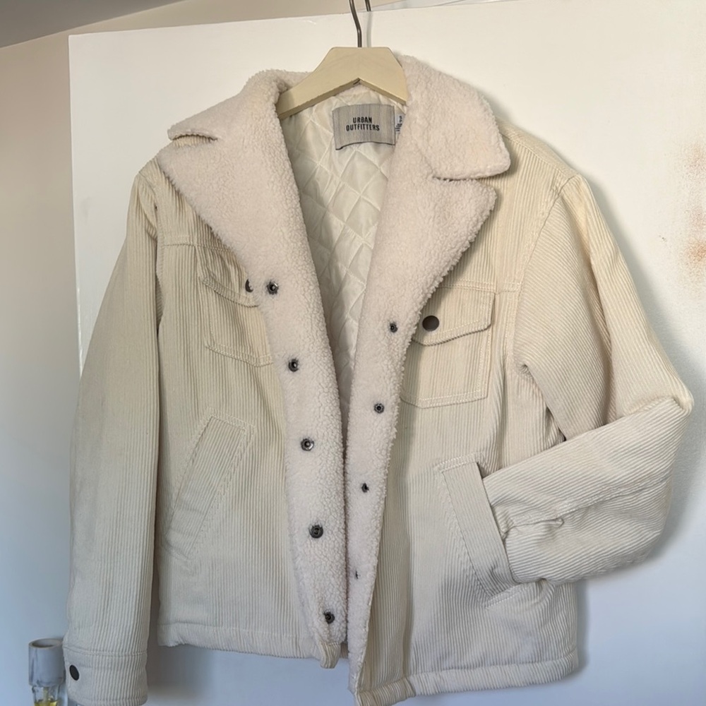 Cream Sherpa-Lined Jacket by Urban Outfitters